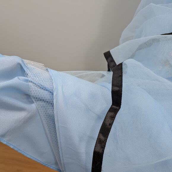 Vintage Prom Dress 2 Blue Maxi Ball Gown Y2K Fairy Princess Goth Corset Bead - Picture 12 of 16